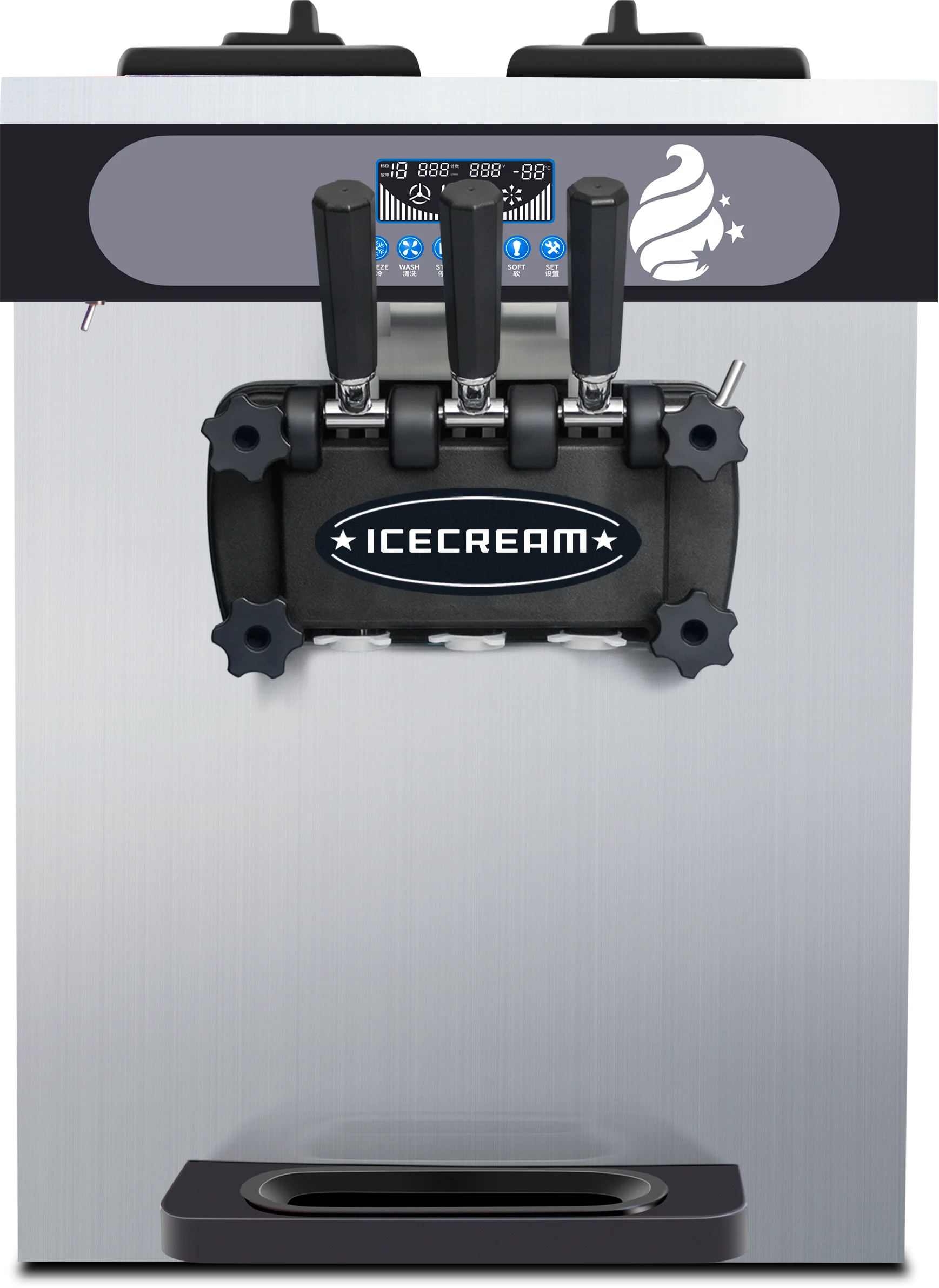 Hot Product 3 Flavor Table Top Commercial Soft frozen ice cream machine