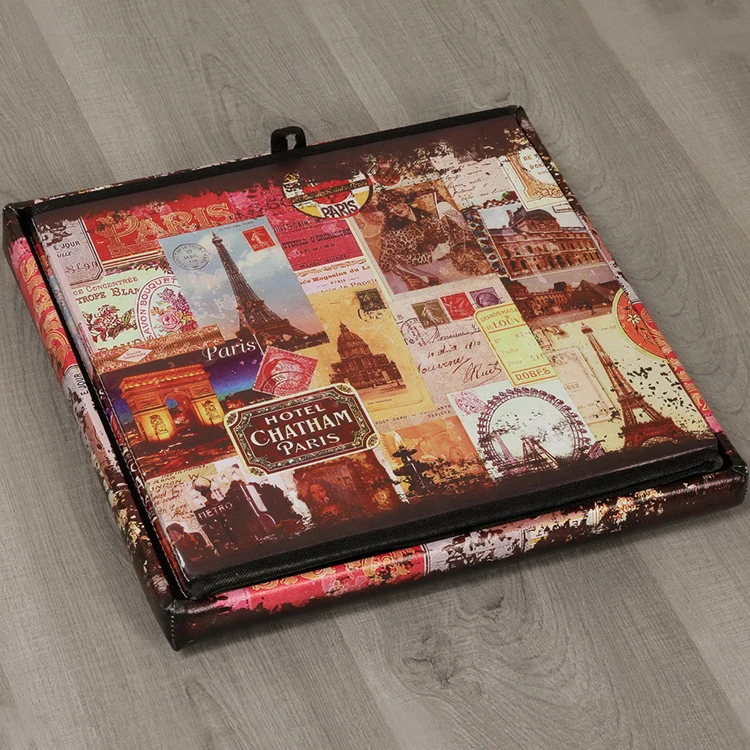 Living room foldable storage ottoman fabric printing ottoman
