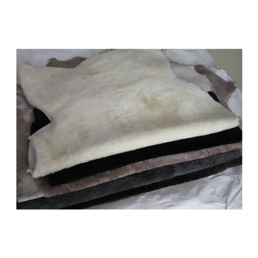 Raw color shoe lining Australia sheep skin shearling sheepskin with wool lining leather for shoe