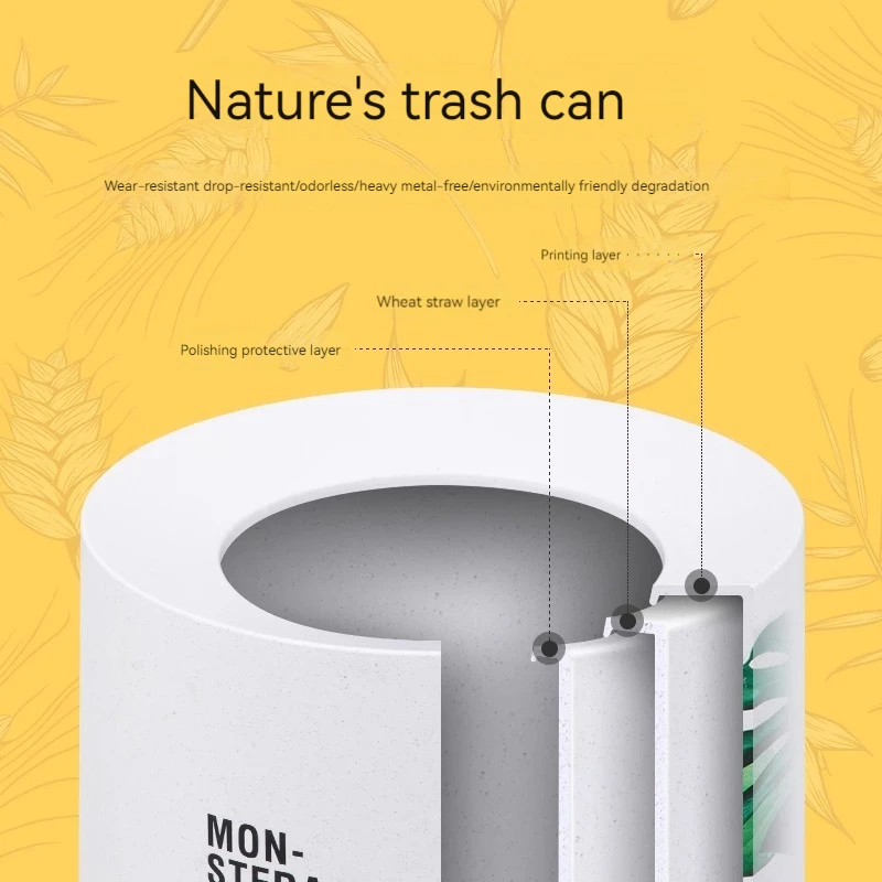 Premium black medium trash can home living room creative Nordic style ins bedroom bathroom kitchen large tuber cartoon cute girl