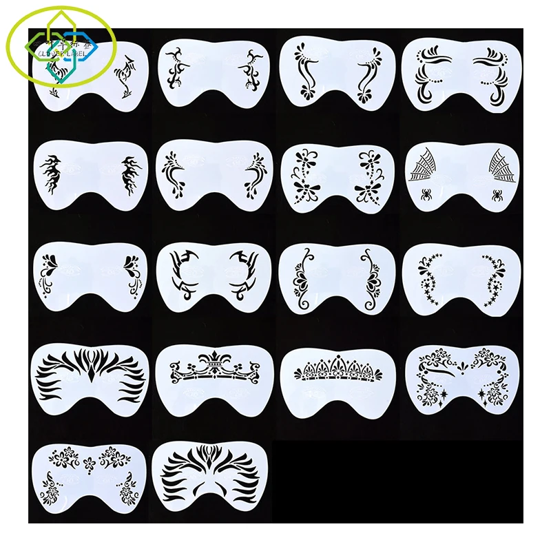 Custom Template Face Paint Eyeliner Stencils Kit for Painting for PP materials