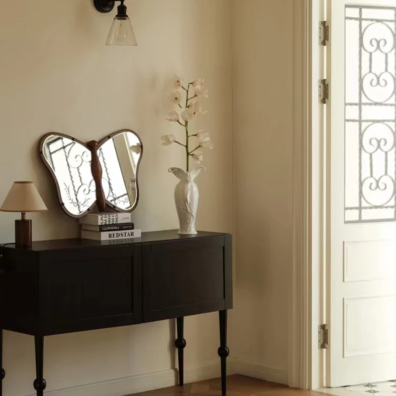 MD heart furniture |  Wooden atmosphere classical decorative carved butterfly shape wall designer hotel home use niche mirror