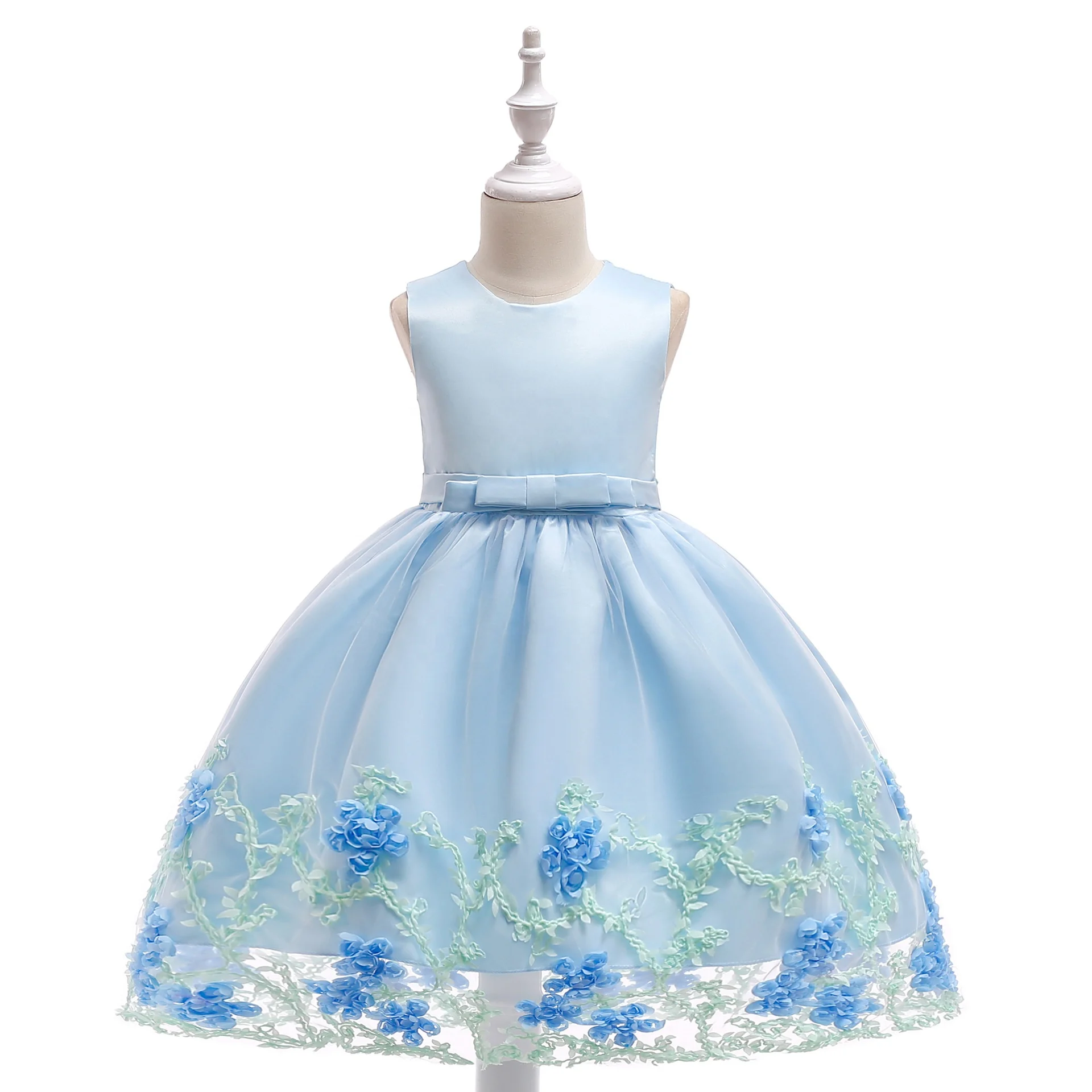 
wholesale new design little girls flower dress summer kids girls party wedding dress for 4-10 years girls 
