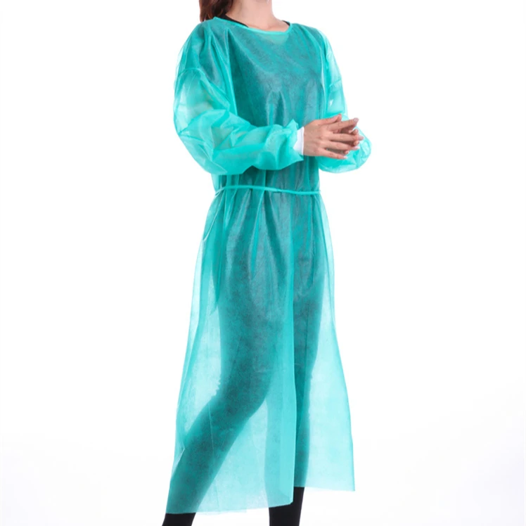 PP nonwoven fabric PPE disposable surgical use customized blue  isolation gown