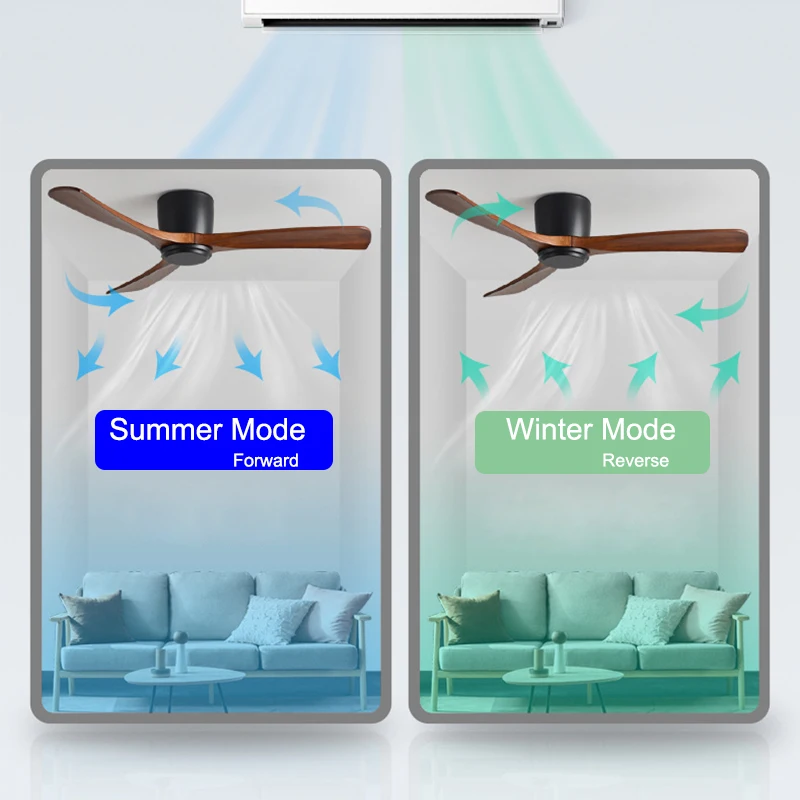 Best Price High Quality Remote Control LED Lighting  DC Motor Solid Wood Ceiling Fan Light for Living Room