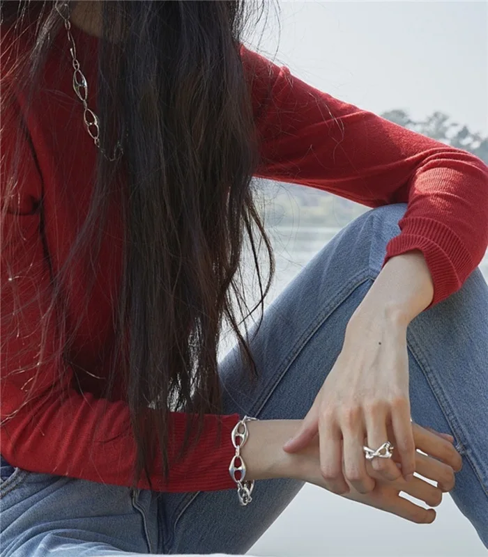 925 sterling silver fashion pig nose ring korean sense of designfashionablestylish ring wholesale
