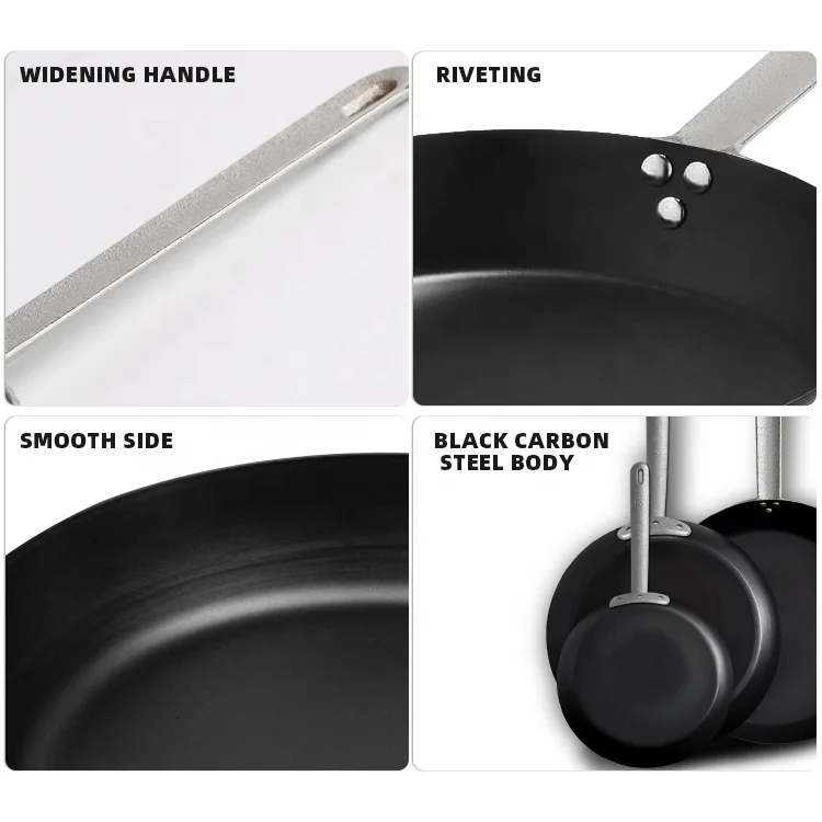 Kitchen Stovetop Food Cooking Cookware Carbon Steel Skillet saucepan Frying Pan