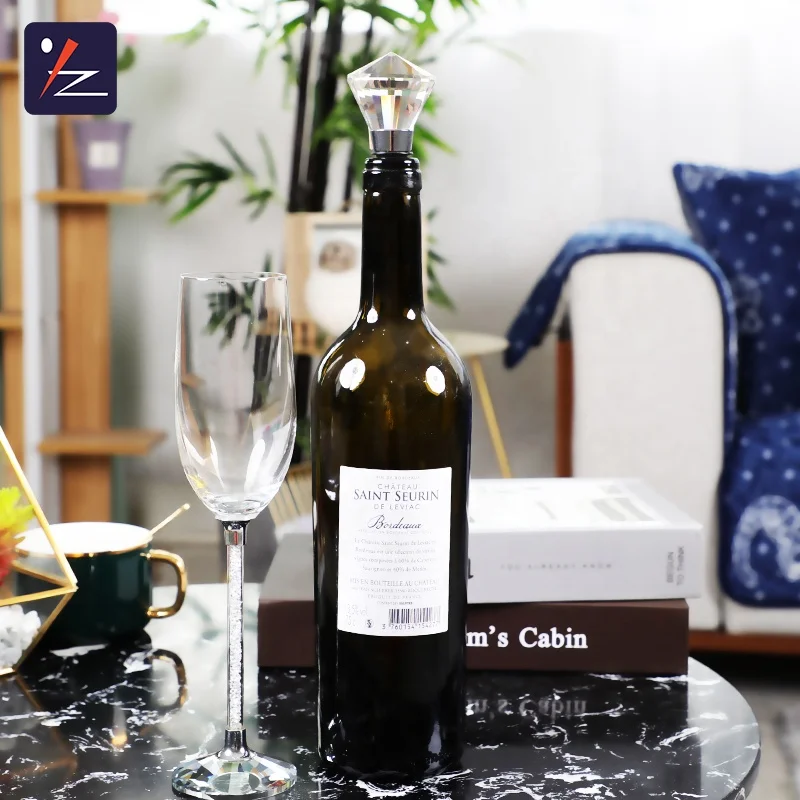 Custom K9  crystal Crystal Wedding Favors Murano Red Wine Bottle Stopper for wedding gift