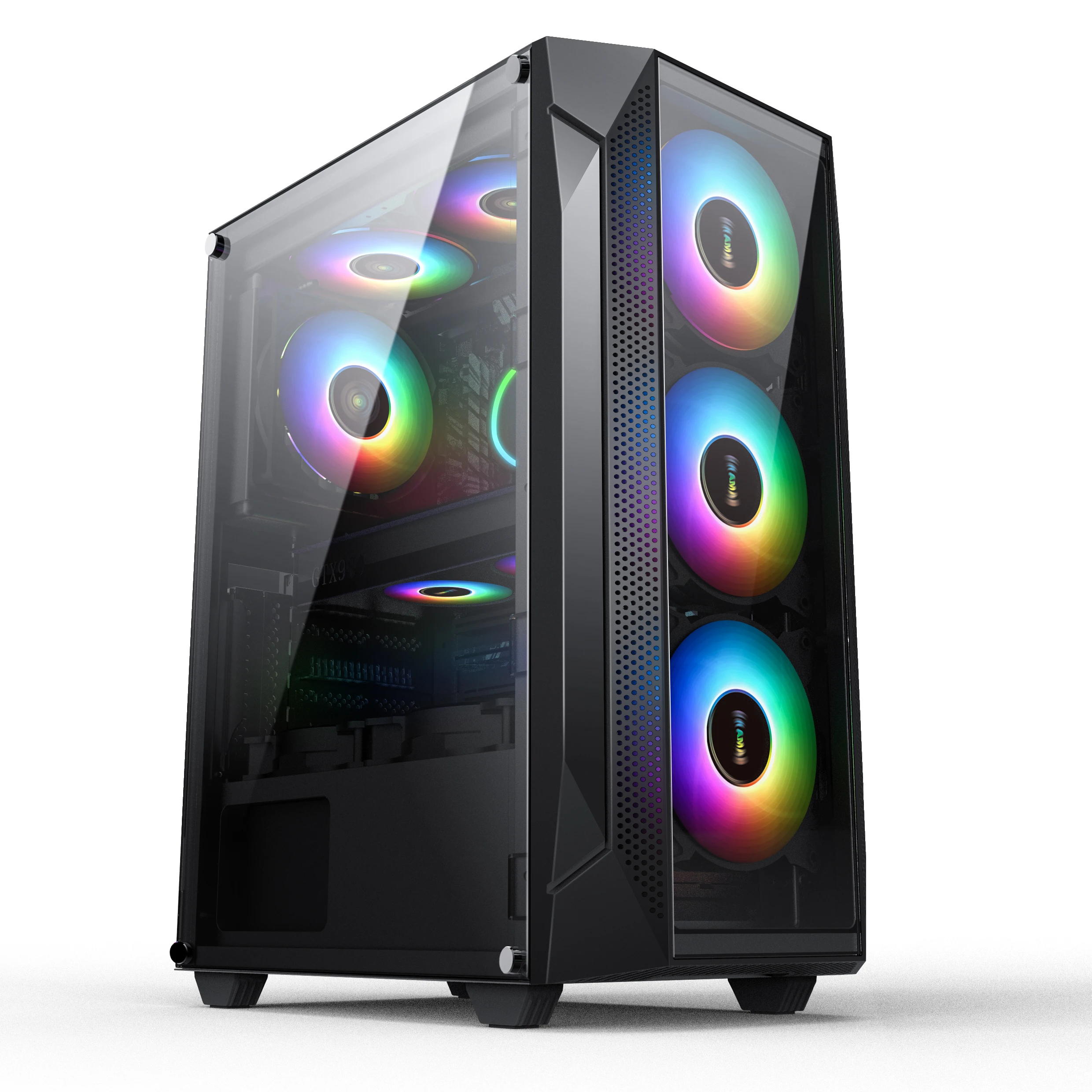 Hot Selling ATX Mid Tower Gaming Pc Computer Case with Patented Tempered Glass Side Panel
