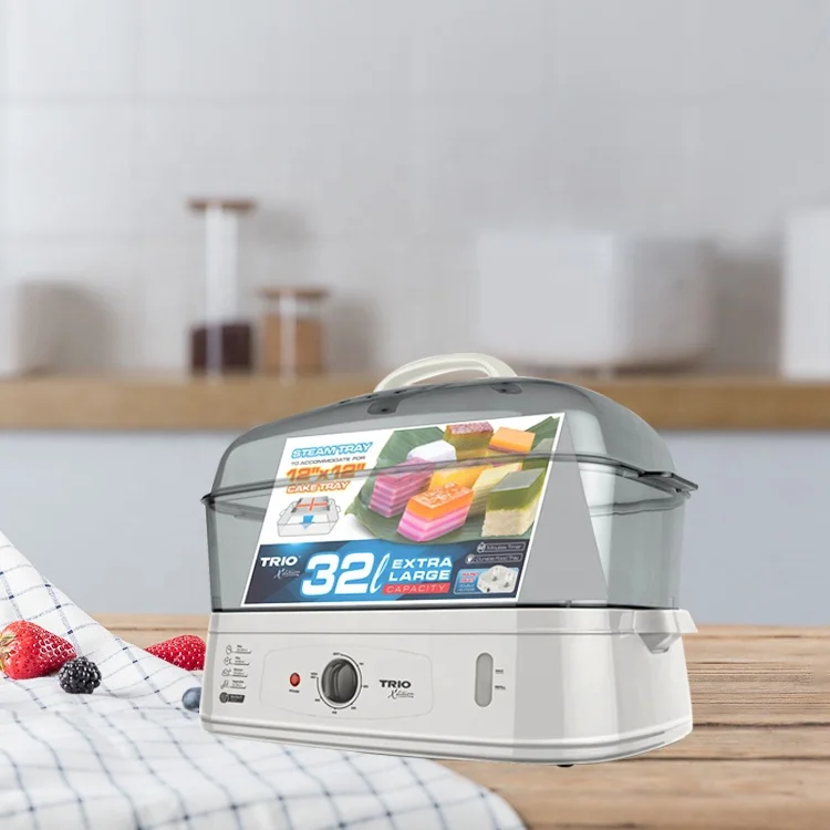 Factory Sale Electric Food Steamers Plastic electric cooker White electric hot pot with steamer