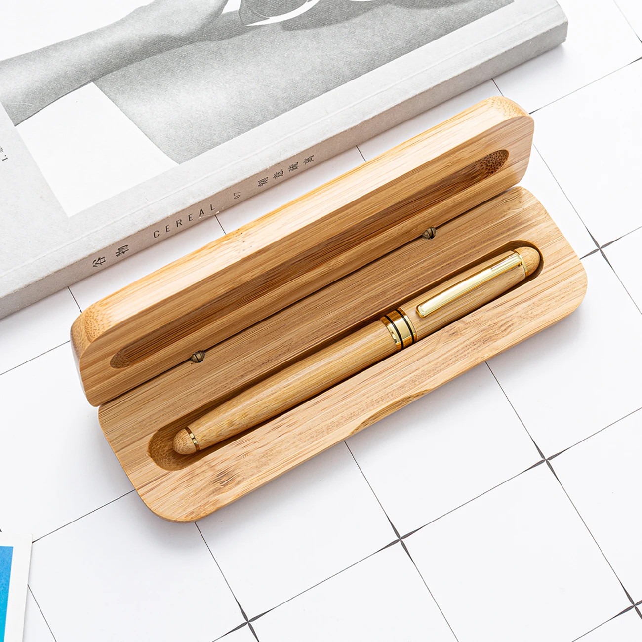 High quality custom logo fountain pen set school wood cheap fountain pens with gold pen tip