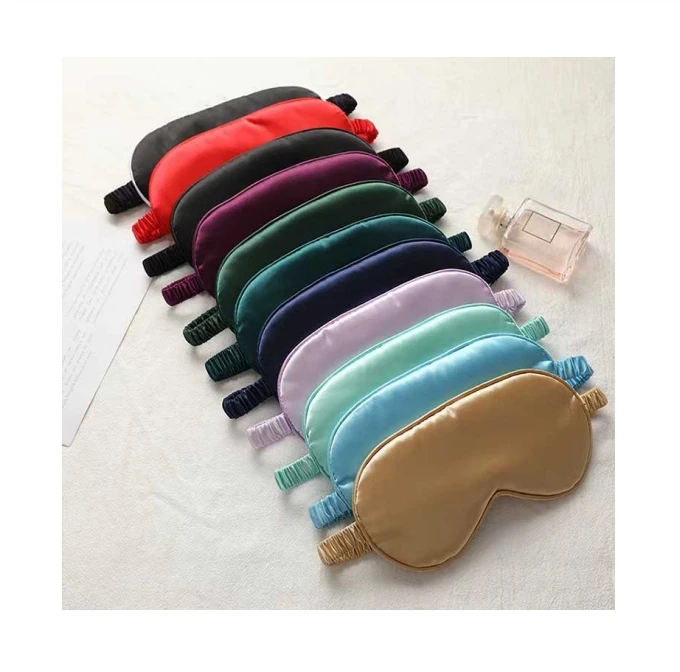 New design nice-looking embroidery adjustable strap mulberry blindfold silk mask natural rrinted silk sleeping eyemask