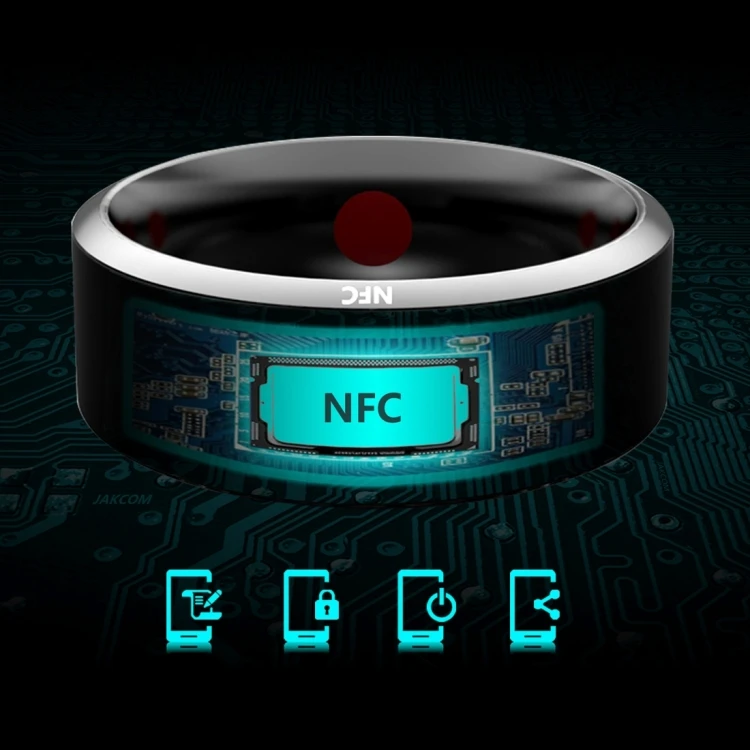 Online Shopping Waterproof Smart NFC Ring Metallic Inner Perimeter 62.8 mm Glass JAKCOM