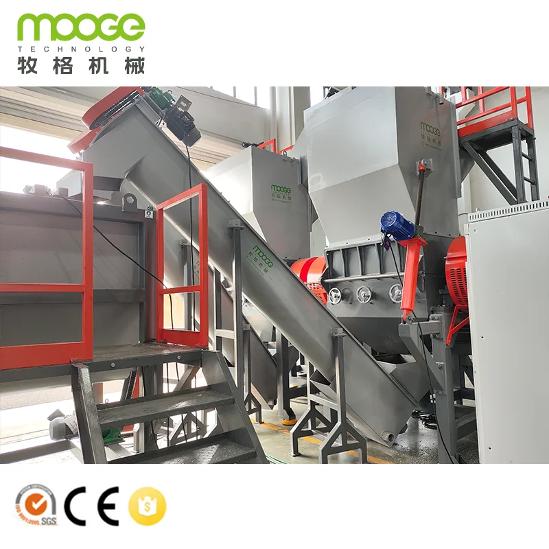 Economical 1000 kg/hr Waste PET Bottle Recycling Machines for Clean Flakes Production in Polyester Staple Fiber Manufacturing