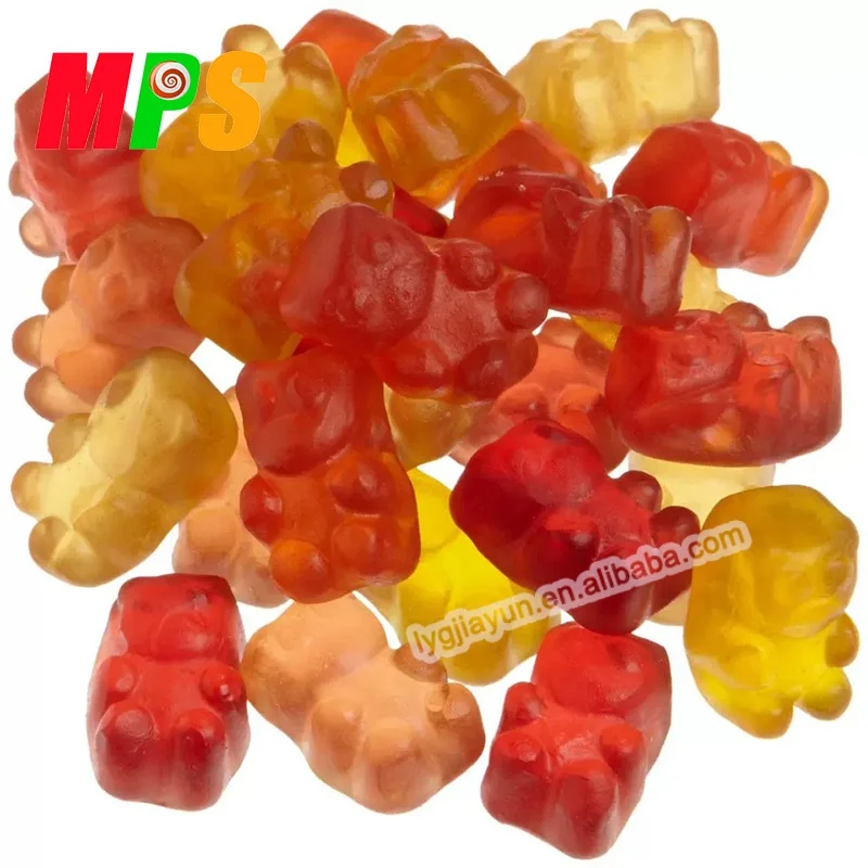 Colorful mini bear cartoon shaped oil coated gummies gummy chewy fruit candy