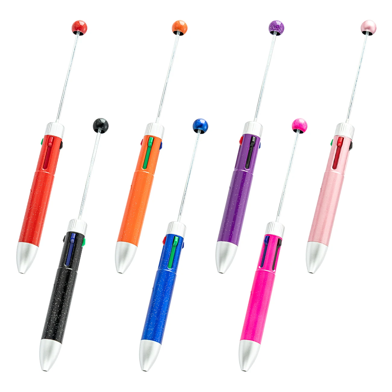 New DIY four-color bead pen wholesale creative multi-color plastic ballpoint pen student four in one press hands-on account pen