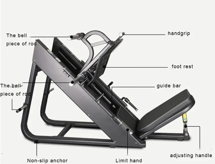 Gym fitness 45 Degree Leg Press Machine Strength Training Weight Plate Loaded Linear Leg Press