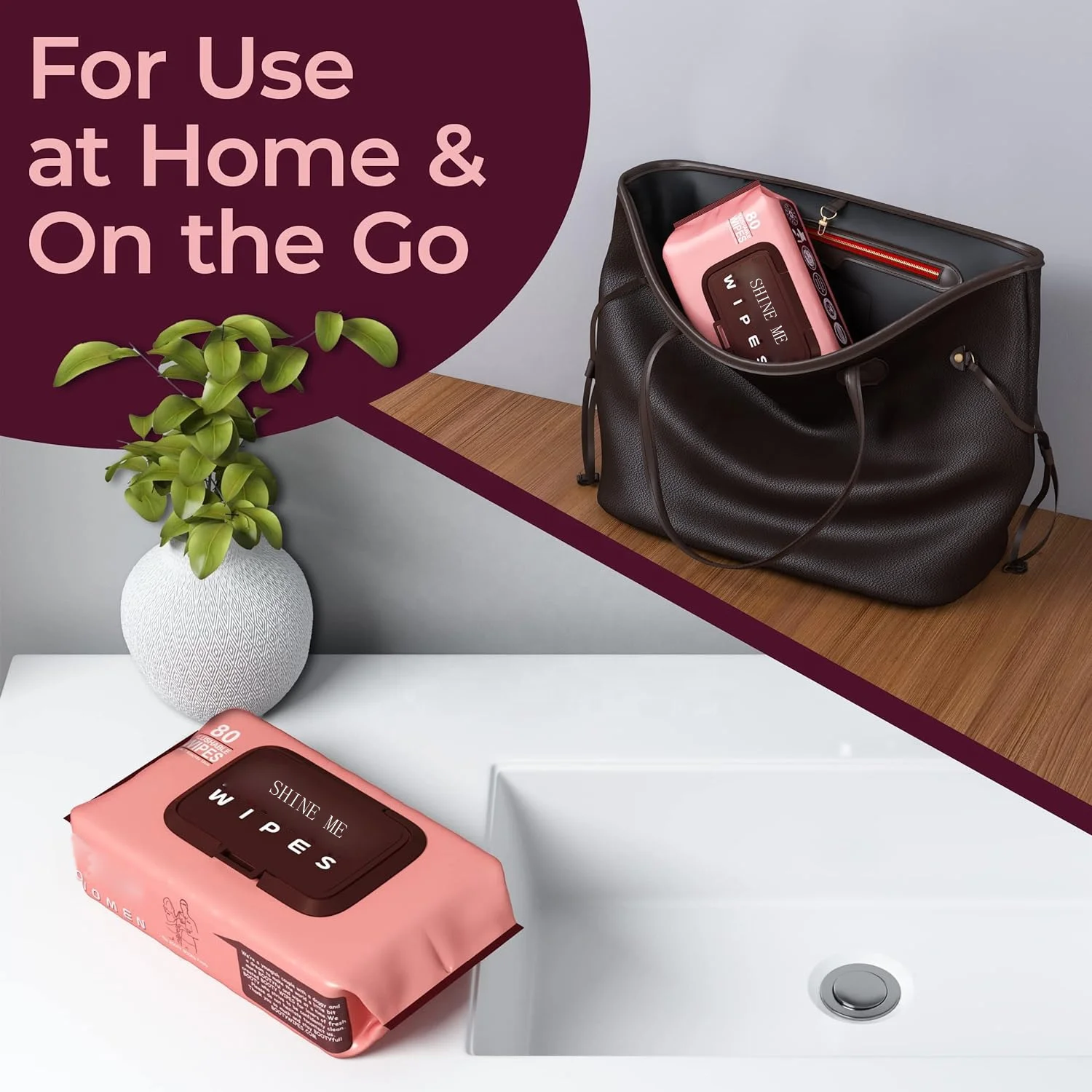 Natural  Fragrance Free Female Toilet Wipes Flushable Safe Wipes pH Balanced Feminine Wipes Infused  With Vitamin E & Aloe