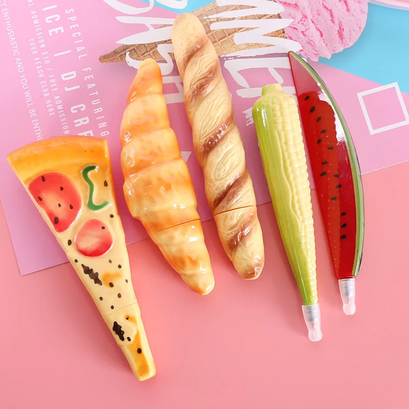 New creative stationery food bread ballpoint pen learning supplies fruit and vegetable pens student exam pens