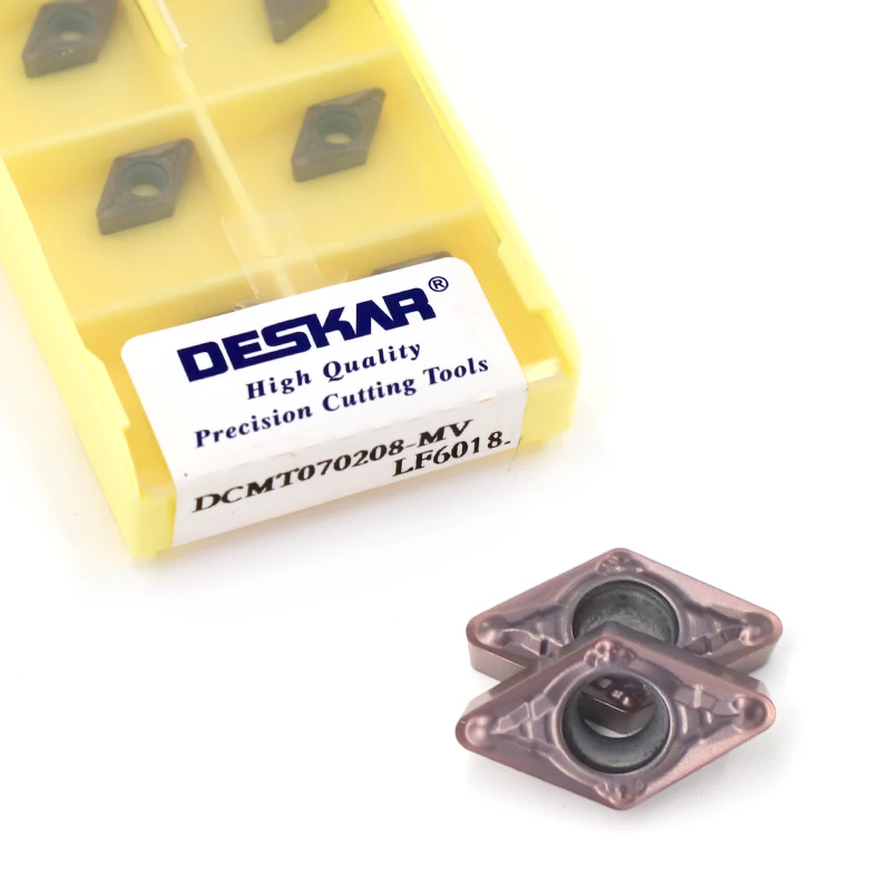 Deskar DCMT070204-MV DCMT070208-MV LF6018 CNC токарный станок для резки вставки карбида инструмент