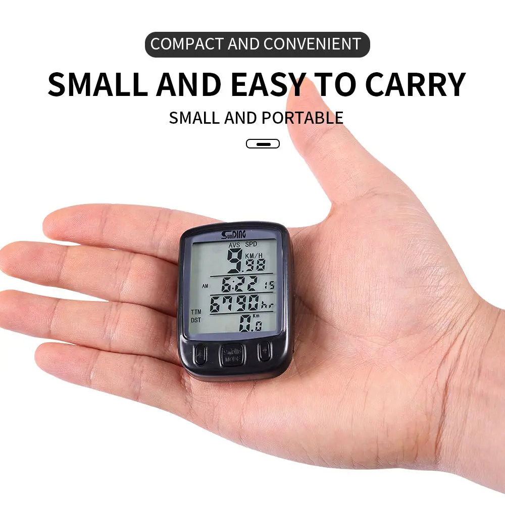 Bicycle Speedometer Wired Computer Stopwatch LCD Screen Backlight WaterProof Odometer