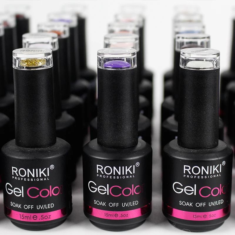 RONIKI 15ml Pure Glitter Gel Nail Polish 308 Colors Nail Gel Lasting Soak Off UV Gel Varnish