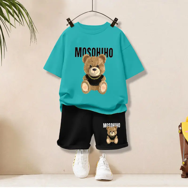 Boys summer fashionable casual short-sleeved shorts suit