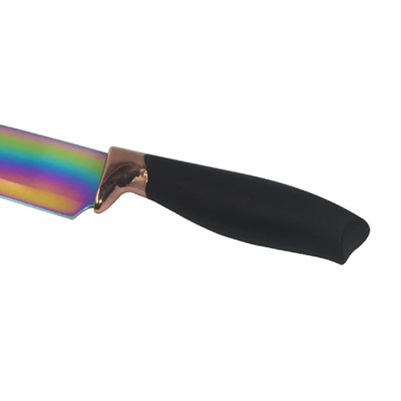 High Quality knife set color plating stainless Steel Kitchen Knife with titanium plating for gift