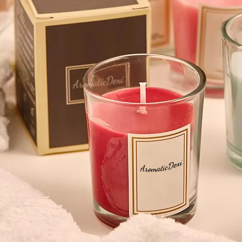 luxury custom private label scented soy wax candles with metal  lid and boxes packaging