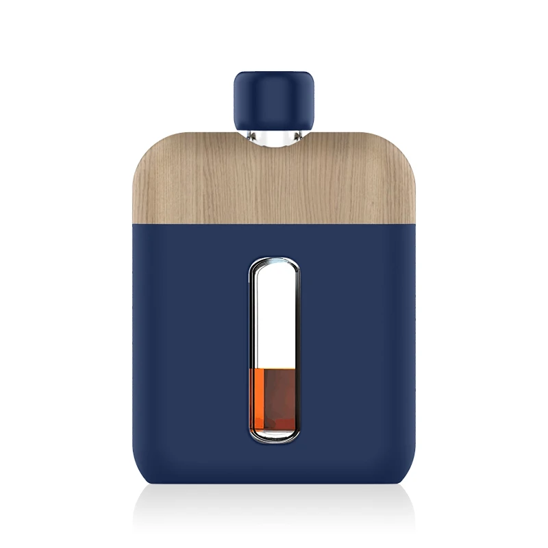 Modern Glass Hip Flask Glass Flask Bottle with Caps for Liquor & Spirits Durable Liquor Glass Flask with Cork Lids