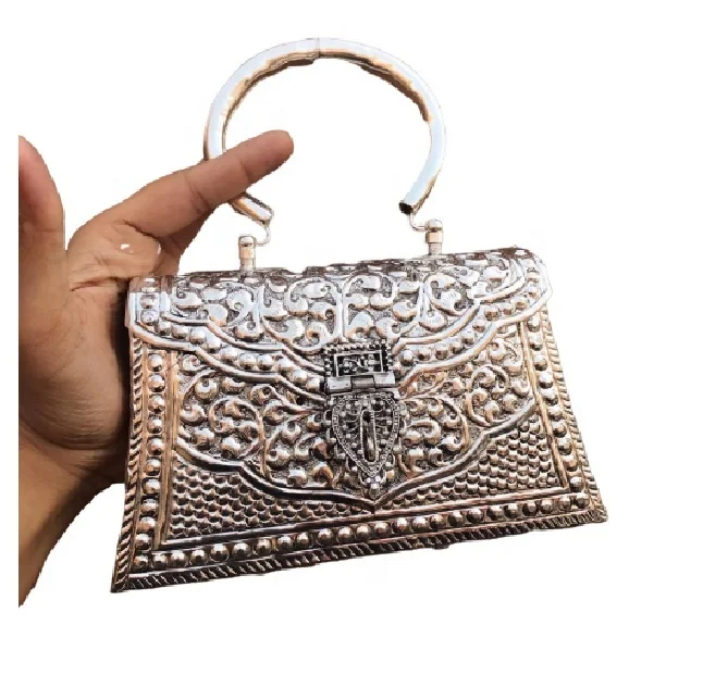 Brass Metal Antique Silver Hot Selling Clutch Bag