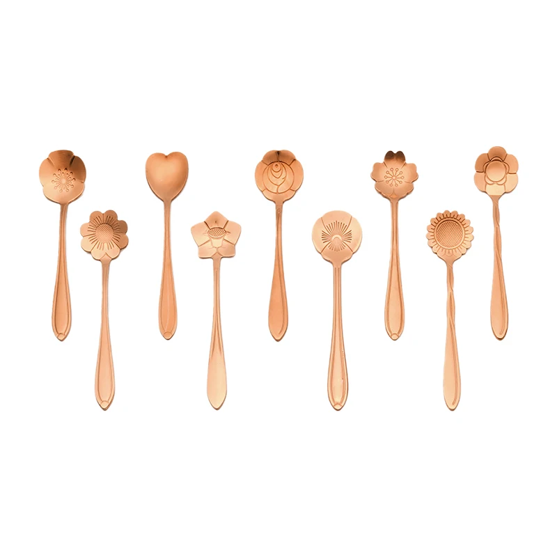 
Hot Sale Stainless Steel Coffee Spoon 13cm Creative Design Flower Shape Flatware 