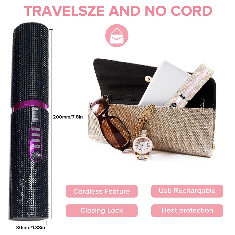 Professional Hair Straighteners Custom Color Titanium Hair Straightener Luxury Wireless  Rechargeable Private Label Flat Iron