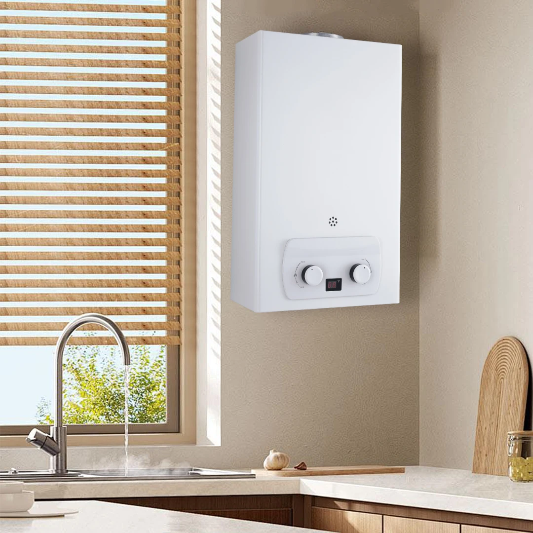 Gas Natural Tankless Boiler Portable Bath Wall Mounted Hot Water Heater Flue Exhaust Instant LPG Gas Geyser