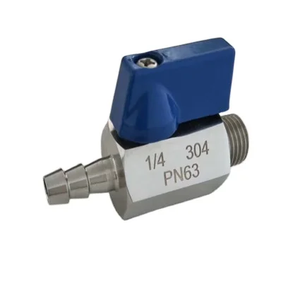 Blue or Aluminium Handle Mini Ball Valve,  Sanitary Stainless Steel Mini Ball Valve