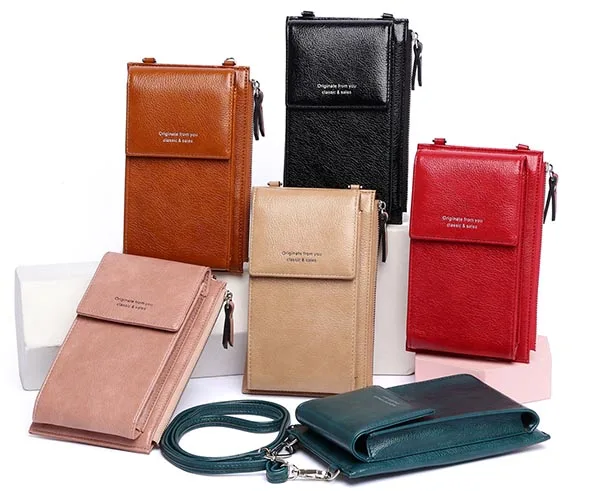 Amazon hot sell popular multi-function waterproof mobile cell phone clutch bag  mini shoulder Mobile phone bags