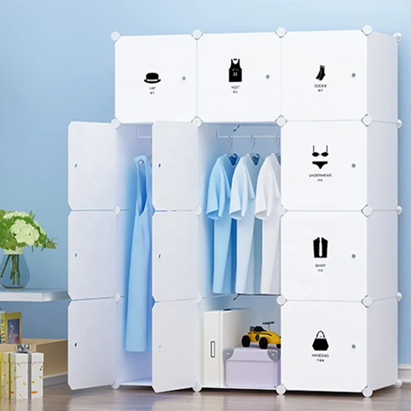 Wardrobe for Hanging Clothes, Combination Armoire, Modular Cabinet for Space Saving