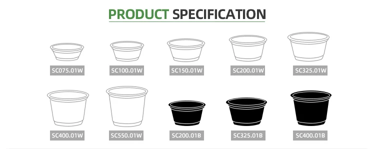 Disposable Clear Black Plastic PP 1/2/3/4 Oz Seasoning Sauce Container Cup With Lid Salad Dressing Condiment Cups Portion cups