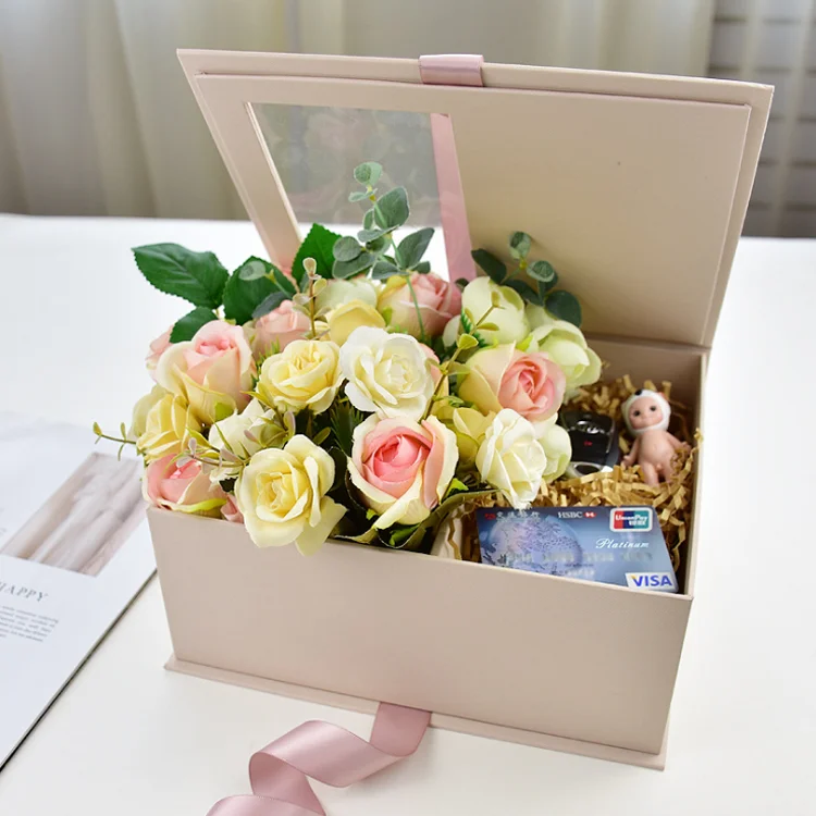 Оптовая продажа бумажная упаковочная Подарочная коробка с прозрачным окошком из ПВХ