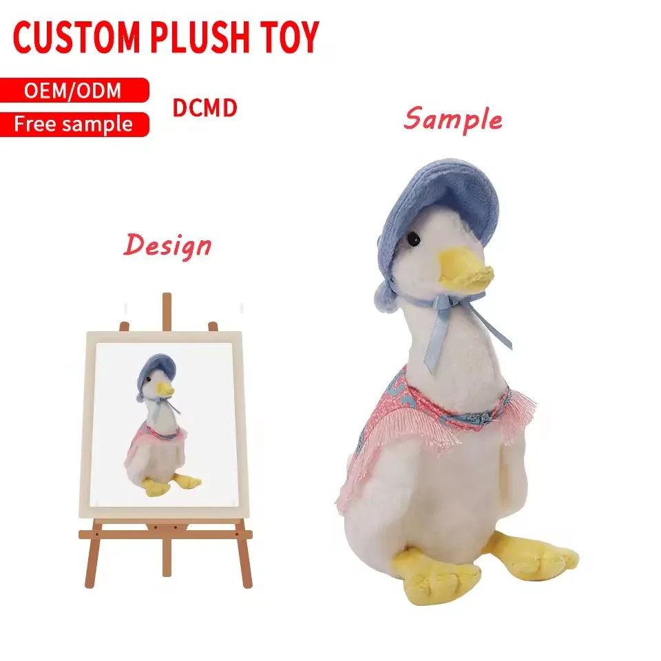 CPC custom plush toys hot promotional gifts hat duck plush doll cute animal duck plush toys