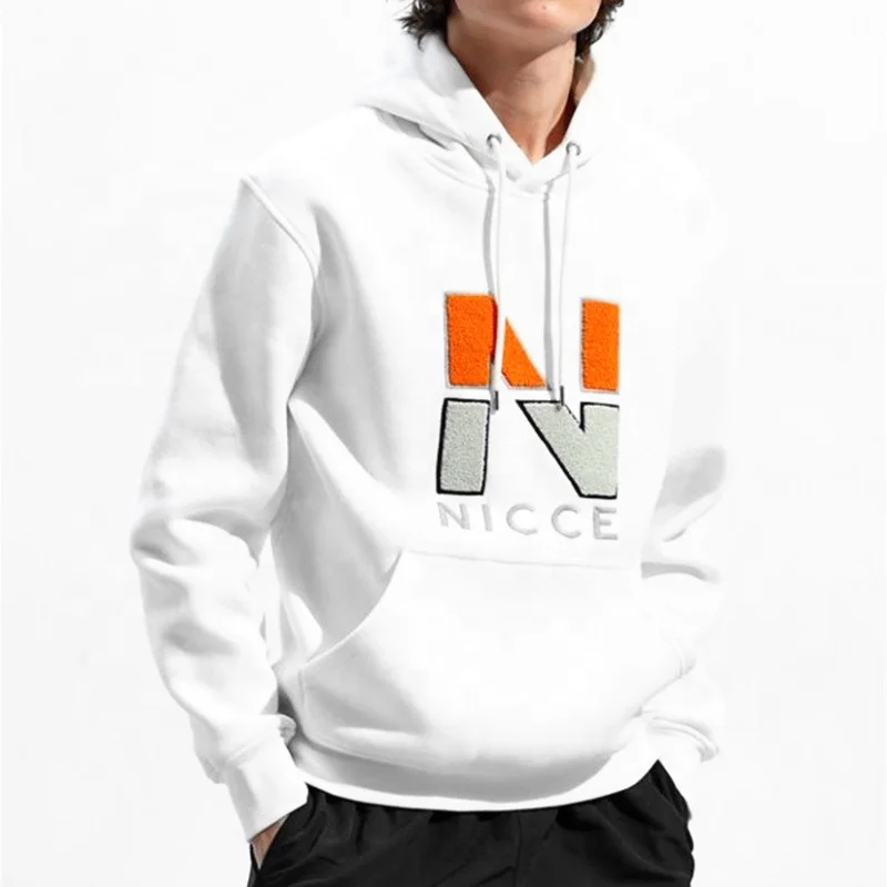 Лидер продаж, мужская белая спортивная толстовка из махровой ткани с вышивкой из синели