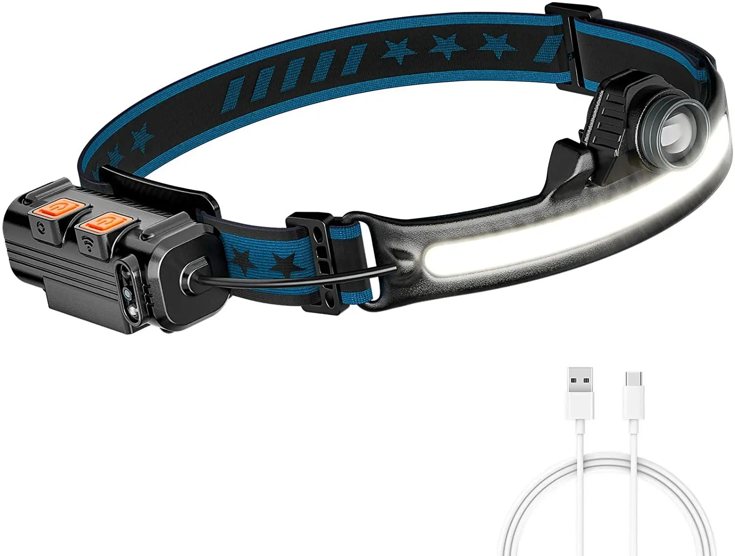 New Release Induction Headlamp XPG+COB LED Head Lamp with Built-in Battery Flashlight USB Rechargeable 6 Modes Head Torch