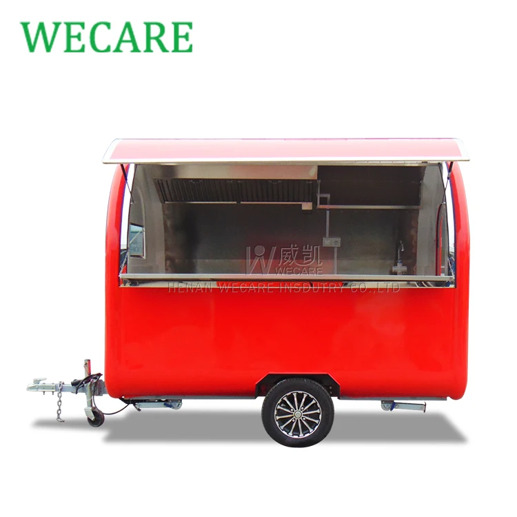 WECARE custom street mini fiberglass mobile hot dog food van truck mobile kitchen food trailers small fast food carts  for sale