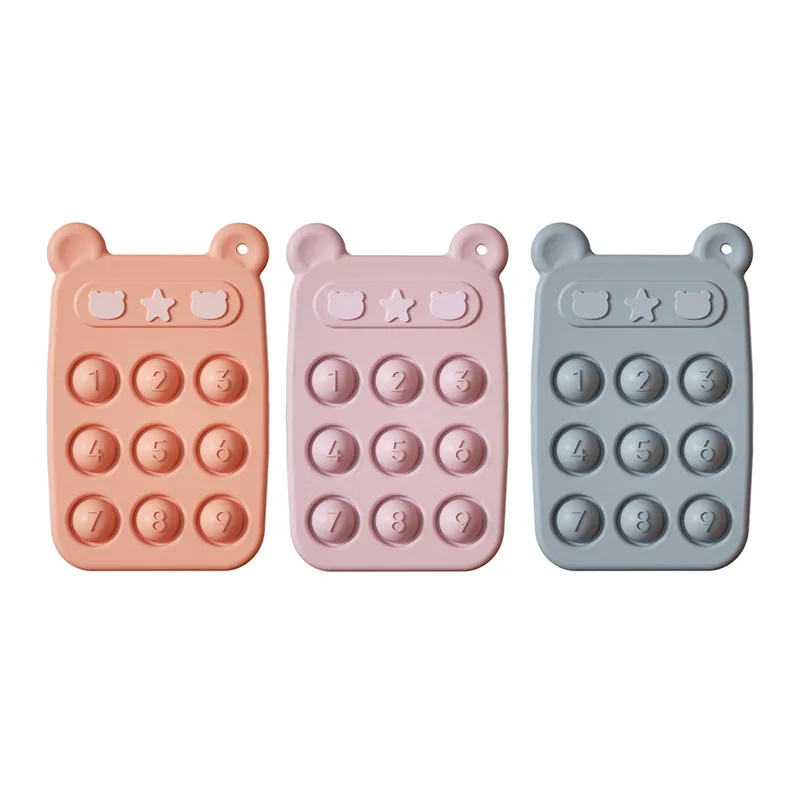 Baby Silicone Teether Soothing Teething Stick Educational Early Education Toys Bite Cell Phone Teether