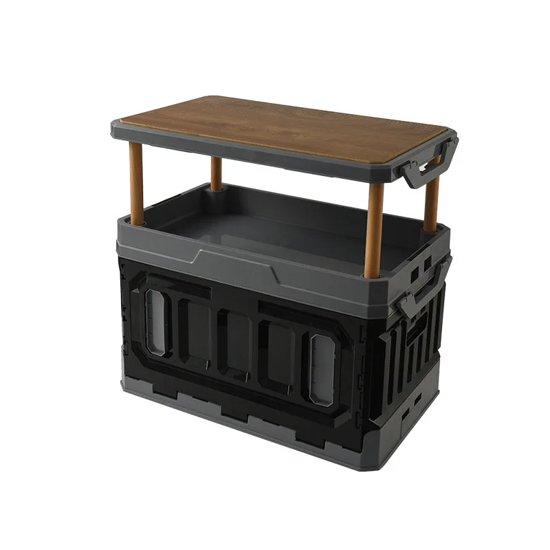 Foldable Box Table 95L Storage 3 Layers Boxes Camping Tent Box Raised Portable