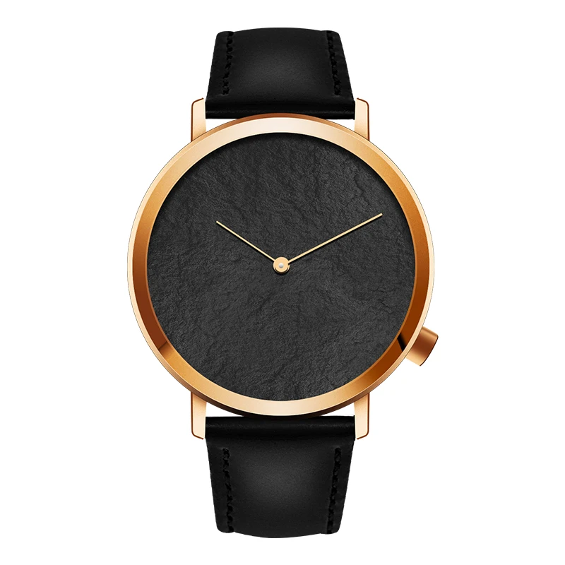 
Simple dial with uncommon mineral substance men wrist watch custom 