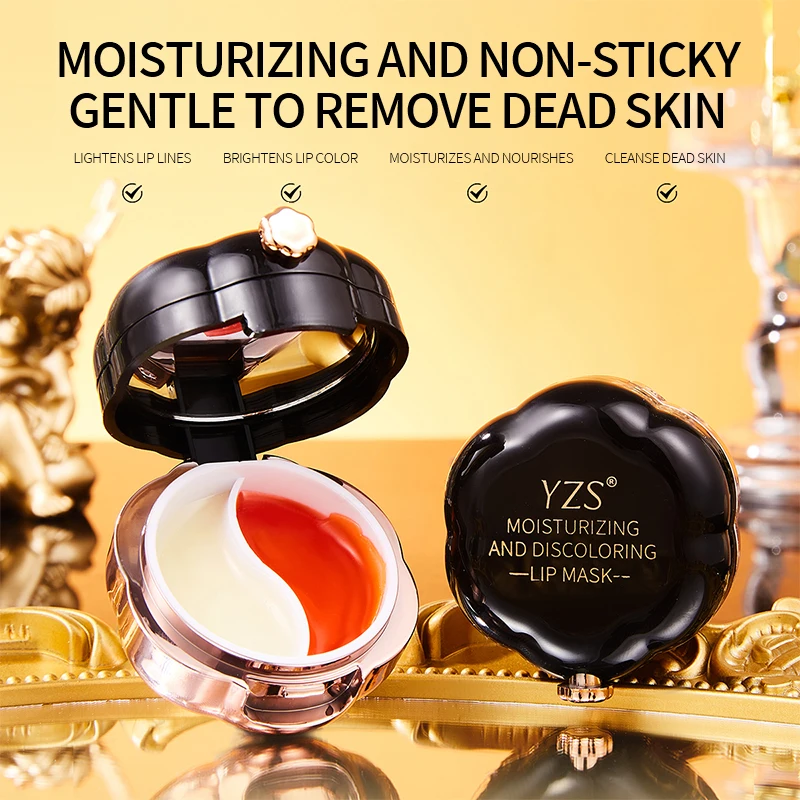 Custom Logo 2 in 1 Kiss Lip Mask Care Sleeping Lip Set Nourishing Soothing Beauty Temperature Change Color Mouth Orange Lipmask