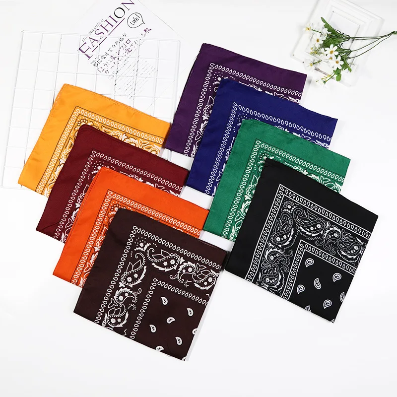 Popular Cotton Blend Hip-hop Paisley Printed Bandanas For Male Female Head Scarf
