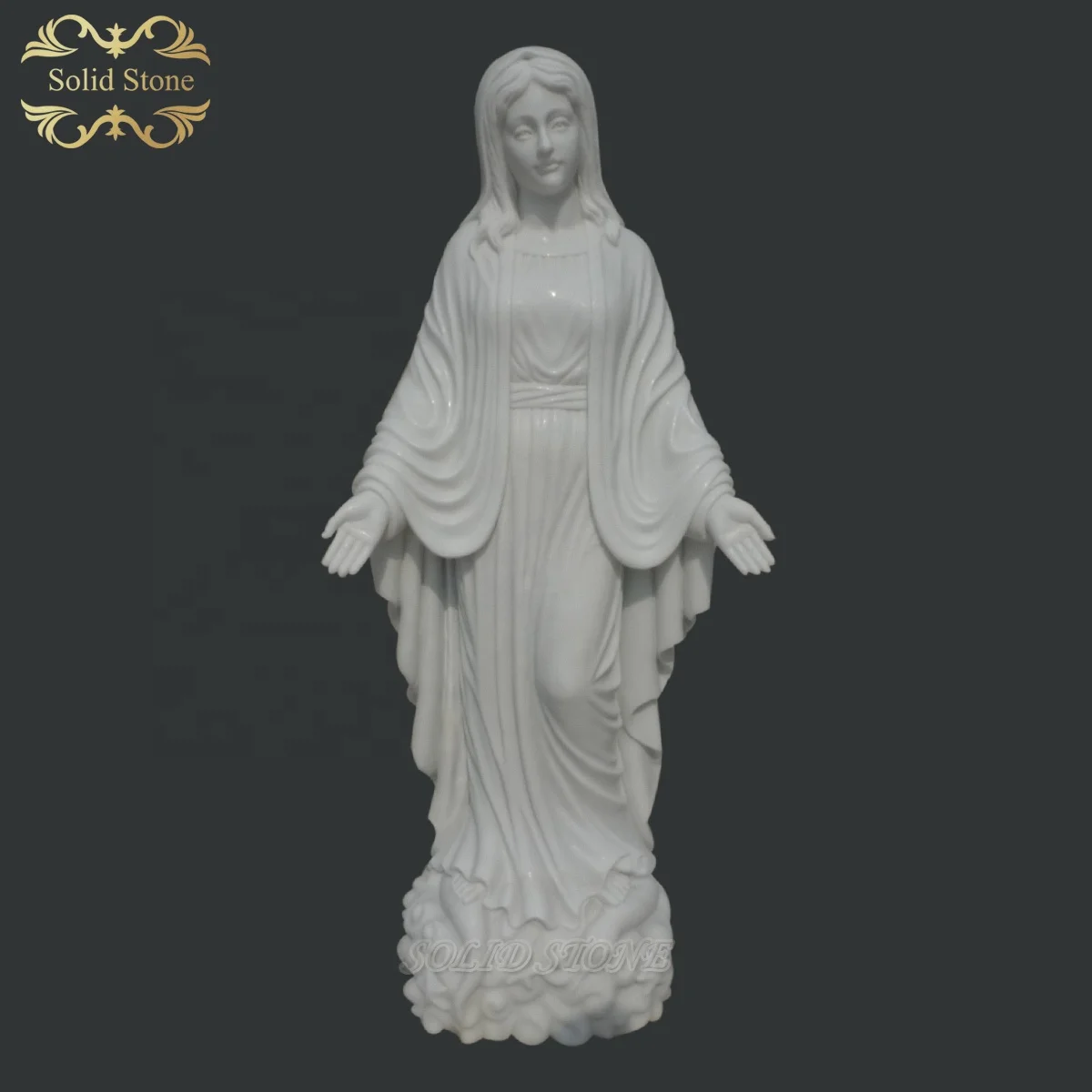 Factory direct supply life size outdoor stone white marble religious Catholic Mary statue