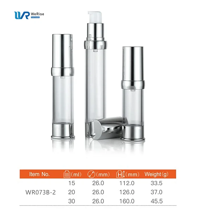 15 мл 30 50 настраиваемая Роскошная Серебристая многоразовая бутылка без воздуха косметическая с насосом для крема